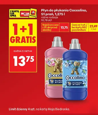 Płyn do płukania Coccolino Perfume & Care Passion Flower & Bergamot promocja w Biedronka
