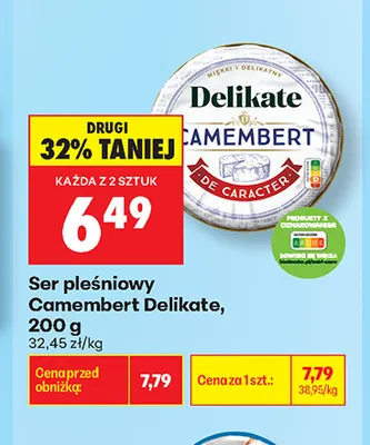 Ser pleśniowy camembert Delikate promocja w Biedronka