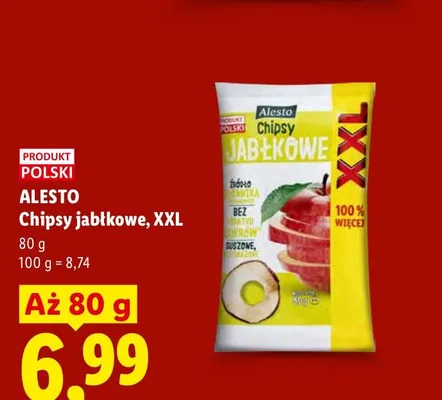 Chipsy jabłkowe Alesto XXL promocja w Lidl