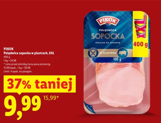 Polędwica sopocka w plastrach XXL Pikok promocja w Lidl