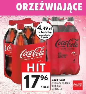 Napój gazowany Coca-Cola Zero Cukru 4-pak promocja w Intermarche