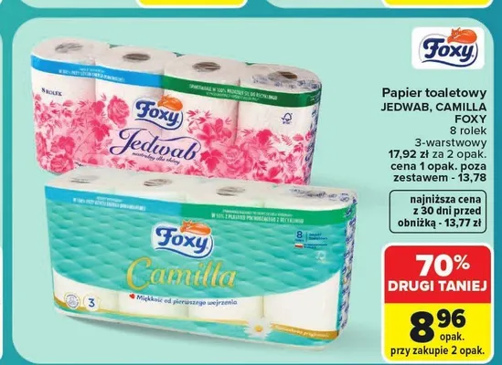 Papier toaletowy Foxy Jedwab promocja w Carrefour Market