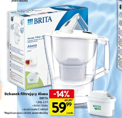 Dzbanek filtrujący Aluna 1 opak. promocja w Intermarche
