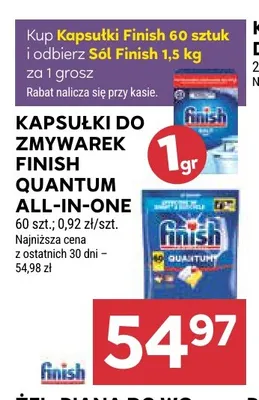 Kapsułki do zmywarek Finish Quantum All-in-One promocja w Stokrotka