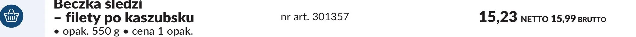 Beczka śledzi - filety po kaszubsku promocja w Makro