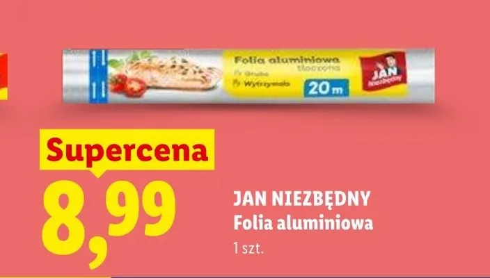 Folia aluminiowa tłoczona 20m Jan Niezbędny promocja w Lidl