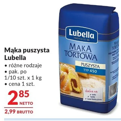 Mąka puszysta Lubella różne rodzaje promocja w Makro