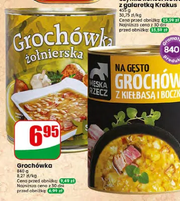 Zupa grochówka z kiełbasą i boczkiem Męska Rzecz promocja w Dino