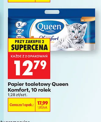 Papier toaletowy Queen Komfort 10-pak promocja w Biedronka