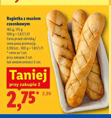 Bagietka z masłem czosnkowym promocja w Lidl
