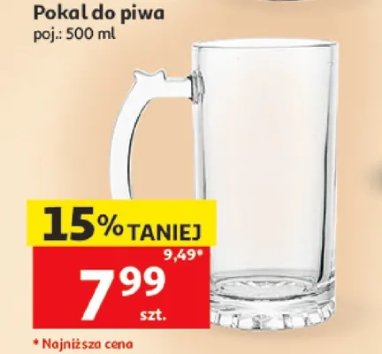 Kufel szklany 500 ml promocja w Auchan
