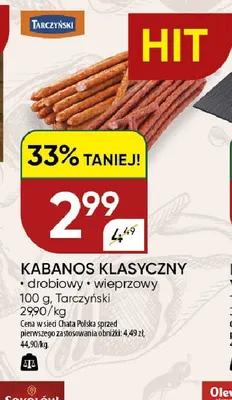 Kabanos klasyczny drobiowy Tarczyński promocja w Chata Polska