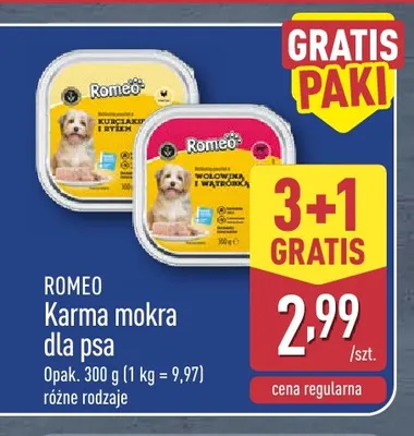 Karma mokra dla psa Romeo promocja w Aldi