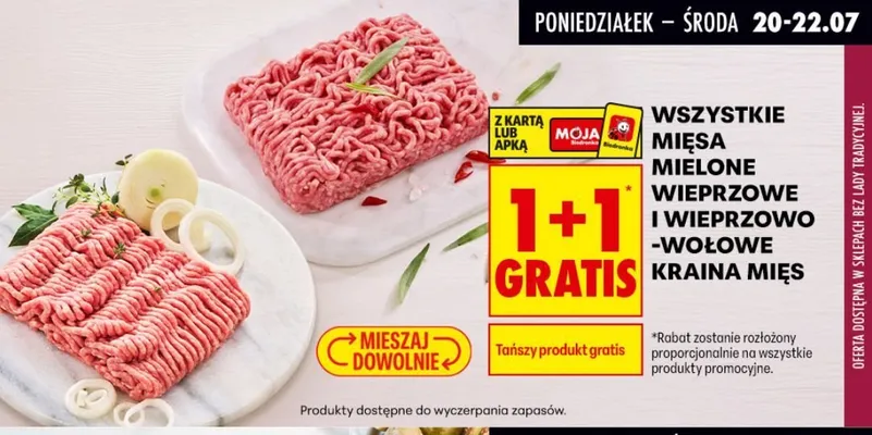 Mięsa mielone wieprzowe i wieprzowo-wołowe Kraina Mięs promocja w Biedronka