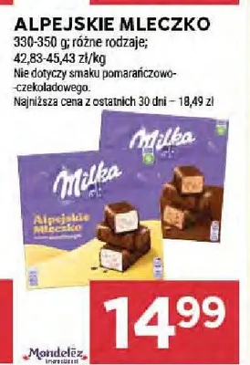 Alpejskie Mleczko Milka promocja w Stokrotka