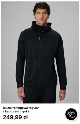 Bluza treningowa regular z kapturem męska 4F promocja w 4F