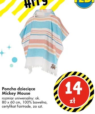 Poncho dziecięce Mickey Mouse promocja w Tedi