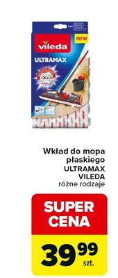 Wkład do mopa płaskiego ULTRAMAX VILEDA różne rodzaje promocja w Carrefour