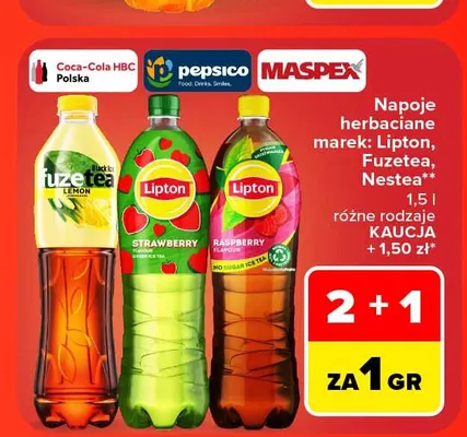 Napój herbaciany Fuzetea lemon promocja w Carrefour Market