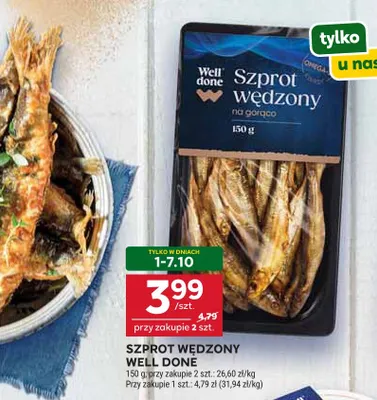 Szprot wędzony Well Done promocja w Stokrotka
