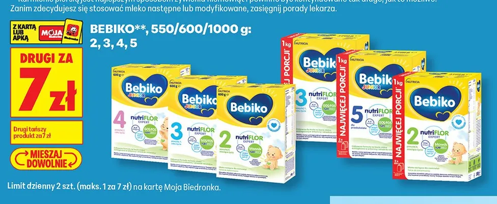 Mleko modyfikowane Bebiko Junior 5 promocja w Biedronka
