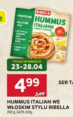 Hummus italiano we włoskim stylu Ribella promocja w Stokrotka