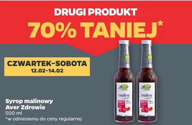 Syrop malinowy 500 ml DRUGI -70% promocja w Netto