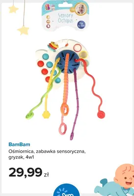 Ośmiornica zabawka sensoryczna gryzak 4w1 BamBam promocja w Smyk