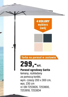 Parasol ogrodowy Sarita promocja w OBI