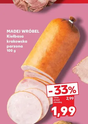 Kiełbasa krakowska parzona Madej Wróbel promocja w Kaufland