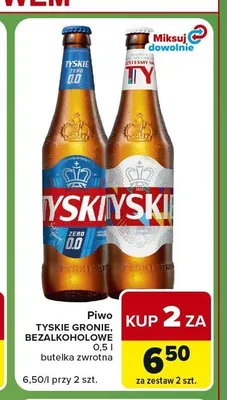 Piwo bezalkoholowe Tyskie Zero promocja w Carrefour Express