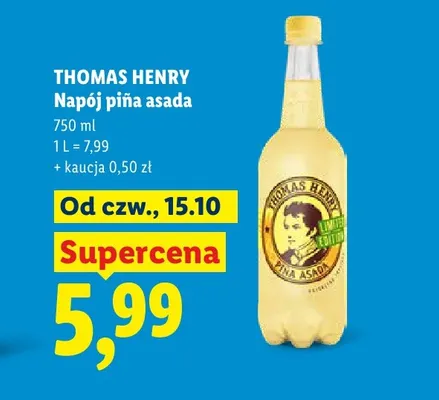 Napój Thomas Henry Piña Asada promocja w Lidl