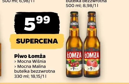 Piwo Łomża Mocna Wiśnia promocja w Netto
