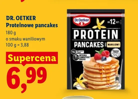 Proteinowe pancakes o smaku waniliowym Dr. Oetker promocja w Lidl