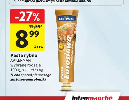 Pasta łososiowa z wędzonego łososia Aakerman promocja w Intermarche