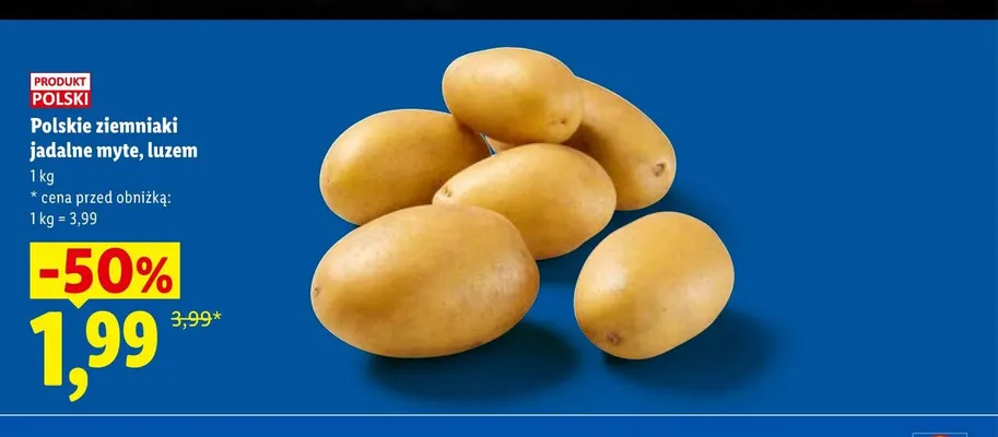 Ziemniaki polskie jadalne myte luzem promocja w Lidl