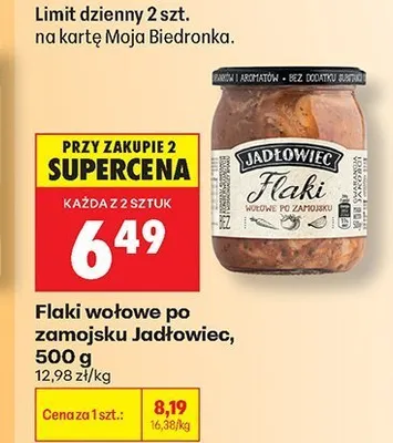 Flaki wołowe po zamojsku Jadłowiec promocja w Biedronka