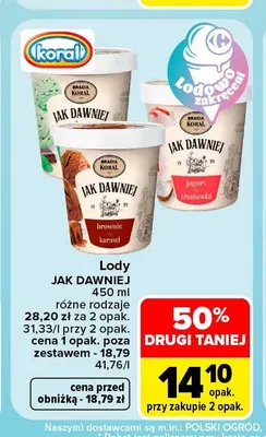 Lody Jak Dawniej Bracia Koral promocja w Carrefour Market