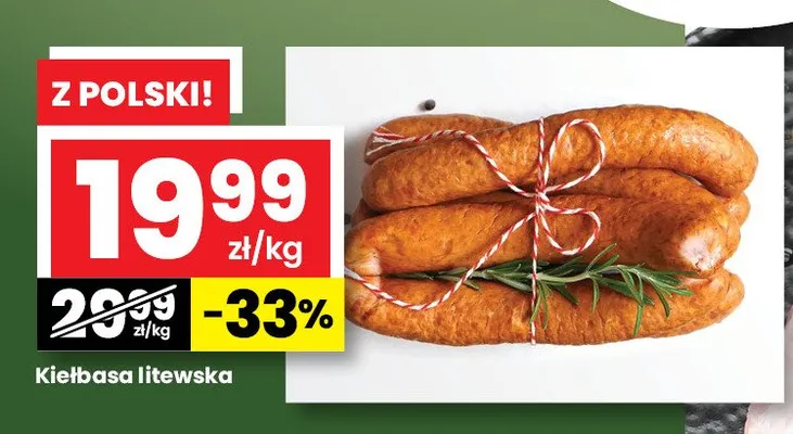 Kiełbasa litewska promocja w emma MARKET