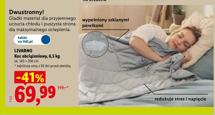Koc obciążeniowy Livarno 6,5 kg 140x200 cm promocja w Lidl