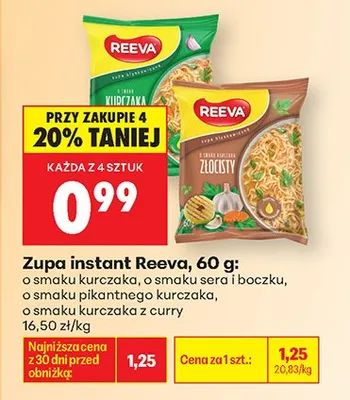 Zupa instant o smaku kurczaka z curry promocja w Biedronka