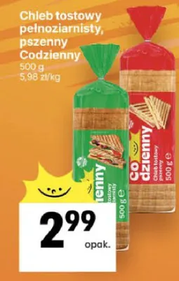 Chleb tostowy pełnoziarnisty Codzienny promocja w Delikatesy Centrum