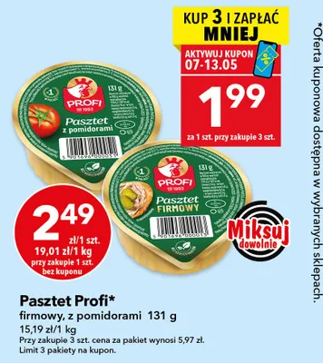 Pasztet Profi z pomidorami promocja w LEWIATAN