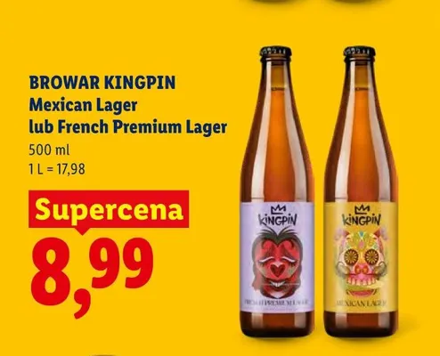Piwo Browar Kingpin French Premium Lager promocja w Lidl