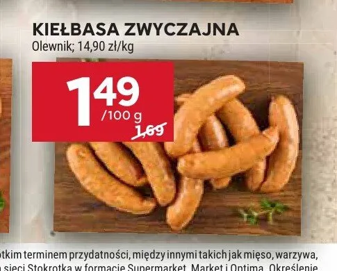 Kiełbasa zwyczajna Olewnik promocja w Stokrotka