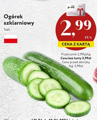 Ogórek szklarniowy promocja w Market Point