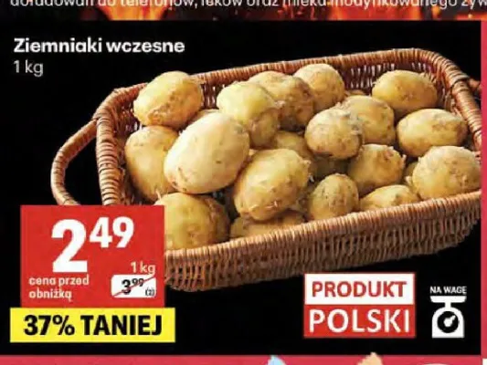 Ziemniaki wczesne polskie promocja w Delikatesy Centrum