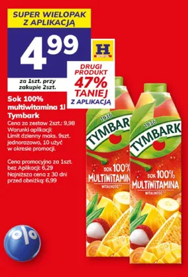 Sok 100% multiwitamina Tymbark promocja w Hitpol