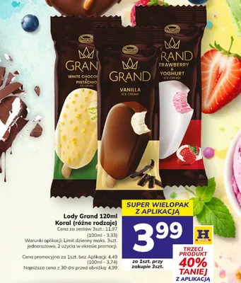 Lody Grand Vanilla Koral promocja w Hitpol