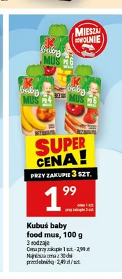 Kubuś baby food mus 100g promocja w Twój Market